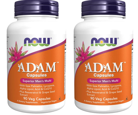 Botellas de NOW Foods ADAM, suplemento multivitamínico.