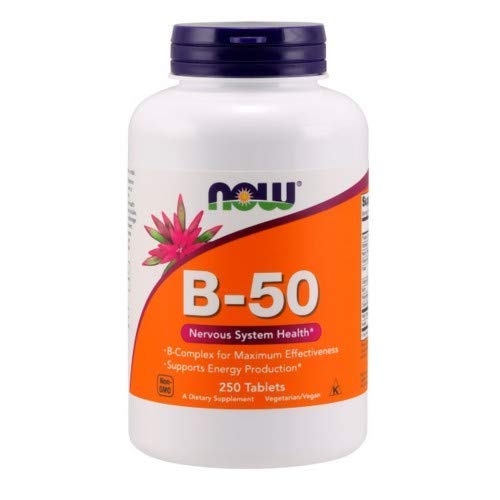 Paquete Now Foods B-50 complejo B con 250 tabletas