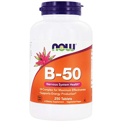 NOW Foods B-50 suplemento complejo b 250 tabletas