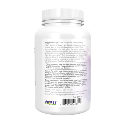 Envase NOW Foods biotina 5000 mcg cápsulas veganas