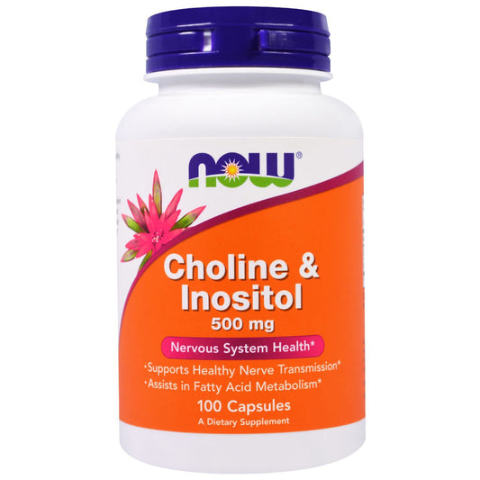 Paquete Now Foods tres botellas colina e inositol salud cerebral