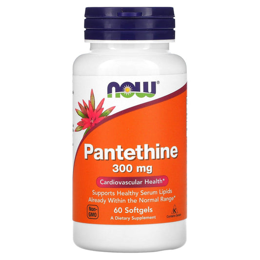 Now Foods Pantetina 300mg cápsulas blandas paquete frontal