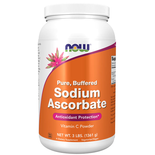 NOW Foods polvo vitamina c ascorbato de sodio paquete 3 libras