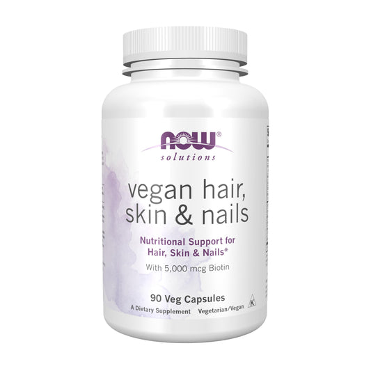 NOW Foods suplemento vegano para cabello piel uñas con biotina