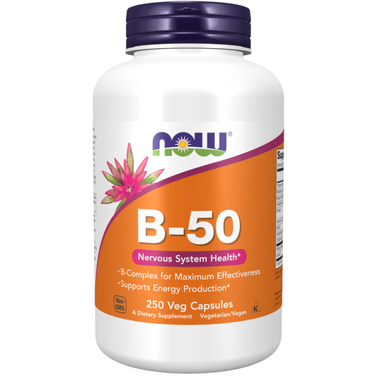NOW Foods suplemento vitamina B-50 energía y sistema nervioso