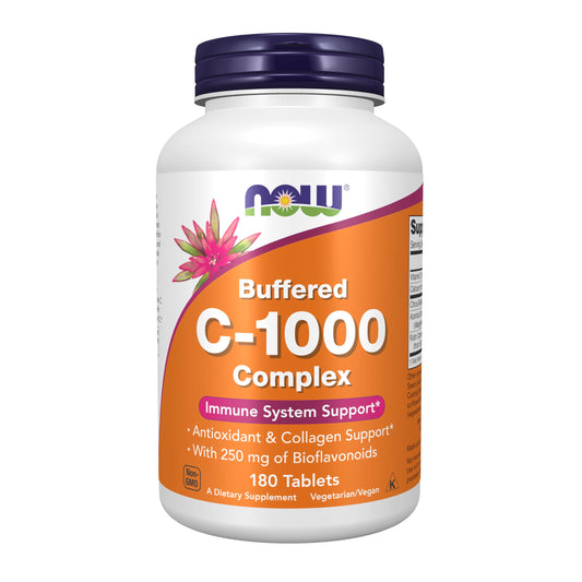 Botella de vitamina C NOW Foods 1000mg 180 tabletas
