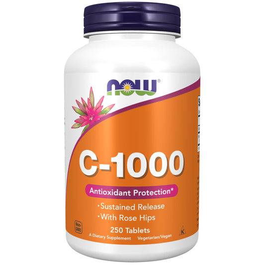 NOW Foods Vitamina C 1000mg con rosa mosqueta 250 tabletas