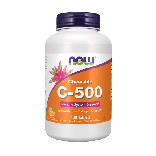 NOW Foods Vitamina C-500 tableta naranja masticable