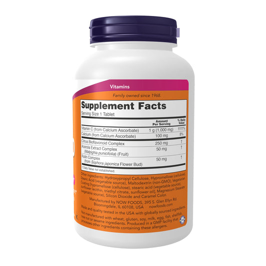 Tabletas de vitamina C tamponada NOW Foods con bioflavonoides