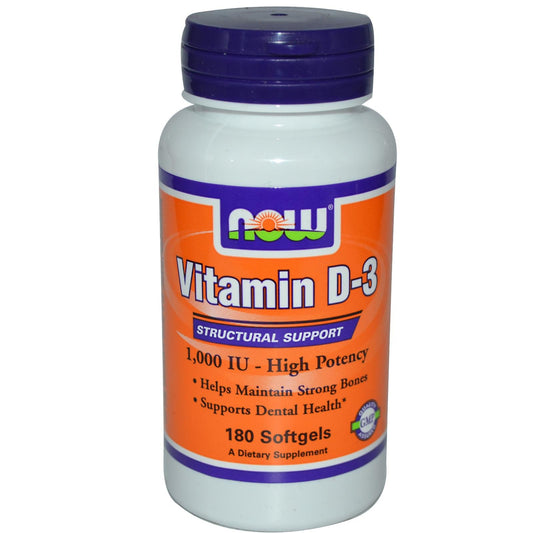 Now Foods Vitamina D-3 1000 UI 180 softgels paquete 3