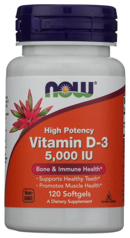 Now Foods vitamina D3 5000 IU en aceite de oliva 120 cápsulas