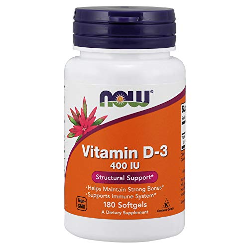 NOW Foods vitamina D-3 cápsulas blandas masticables 400 UI
