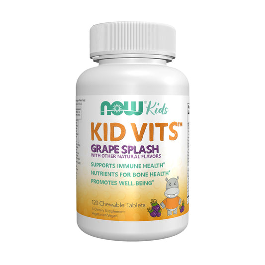 NOW Kid Vits multivitaminas sabor uva 120 tabletas masticables