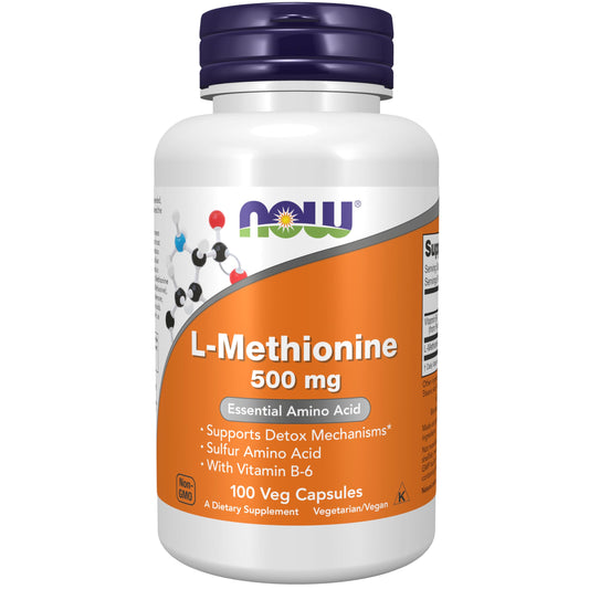 NOW L-Metionina 500 mg frasco frontal