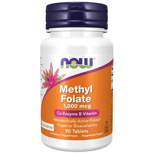 NOW metilfolato y lisina suplemento doble fuerza 100 tabletas
