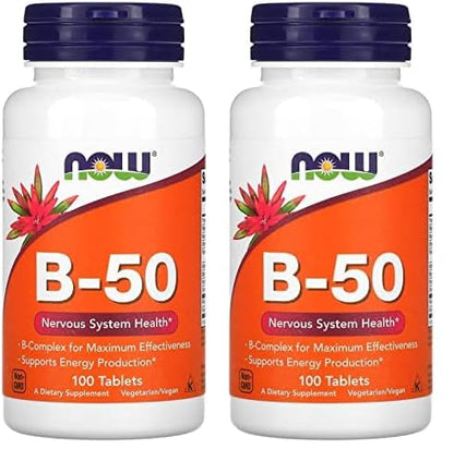 NOW vitamina B-50 100 tabletas envases doble