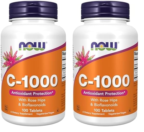 NOW vitamina C 1000 mg con rosa mosqueta y bioflavonoides