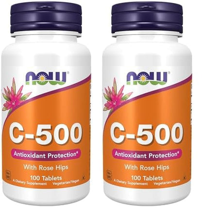 NOW vitamina c 500 tabletas vista frontal