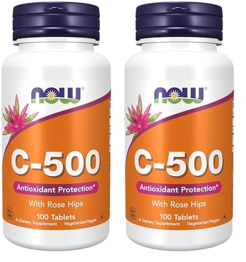 NOW vitamina c 500 tabletas vista frontal