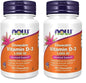 NOW Vitamina D-3 1000 IU comprimidos masticables paquete doble