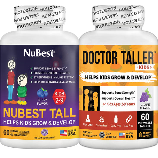 Paquete NuBest Doctor Taller y Tall Kids - Tabletas masticables para niños