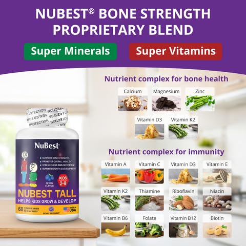 NuBest Tall Kids tabletas masticables forma de animales sabor berry