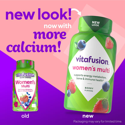 nueva imagen con más calcio de gomitas Vitafusion para mujeres