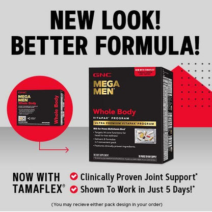 Nueva imagen del paquete GNC Mega Men con mejor fórmula