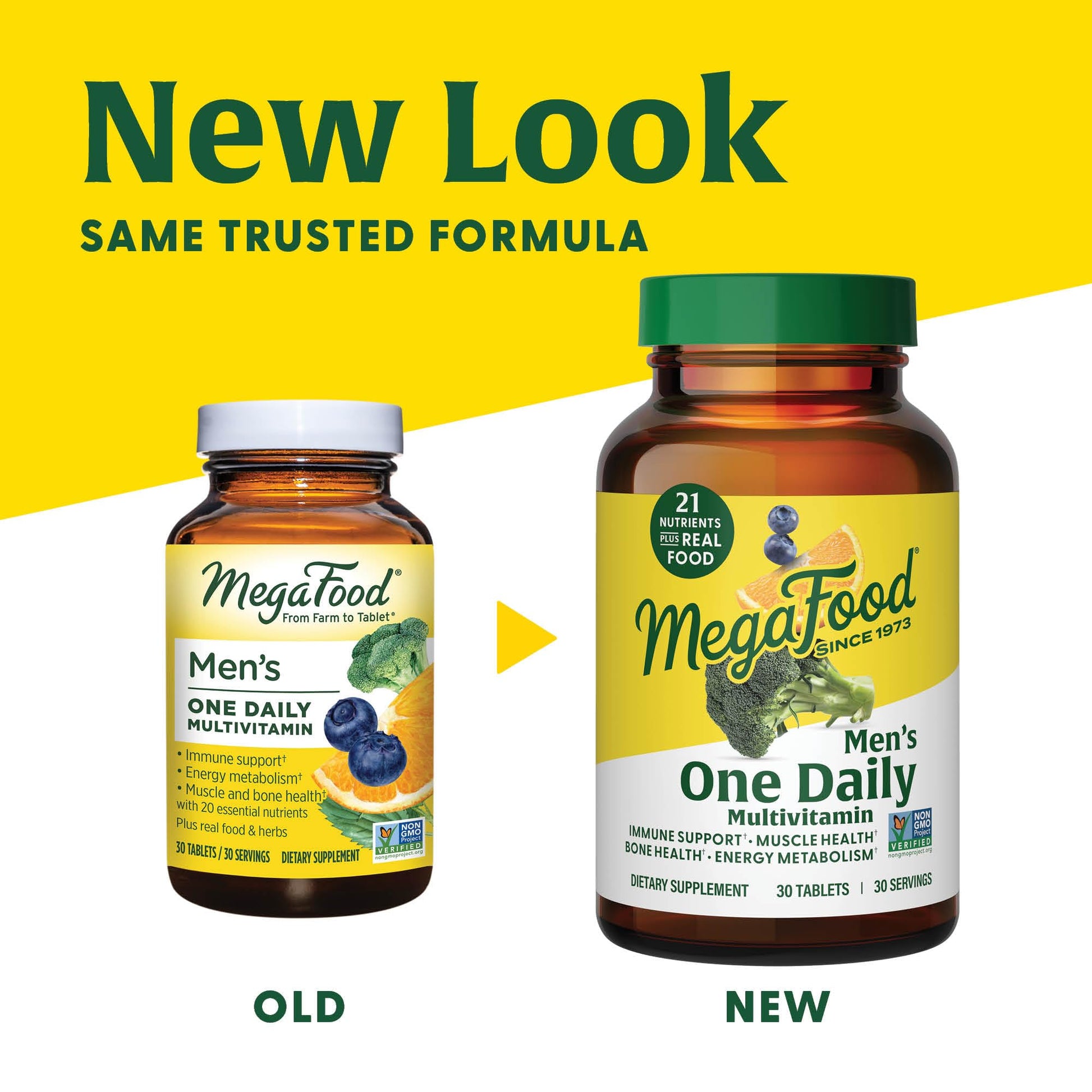 Nuevo diseño de MegaFood multivitaminas