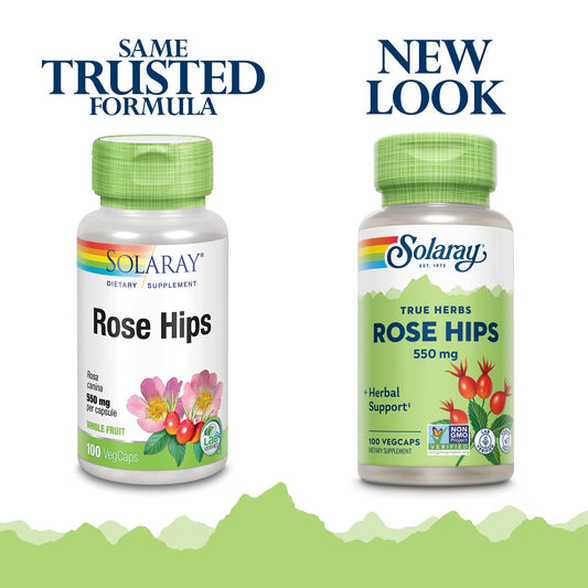 Nuevo diseño Solaray Rose Hips suplemento