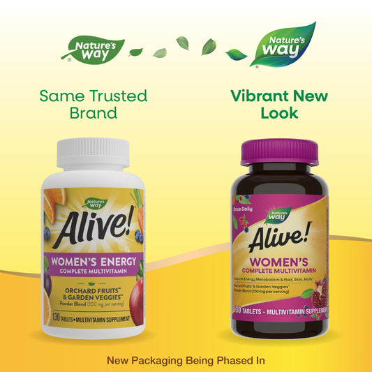 Nuevo diseño de empaque de Nature's Way Alive