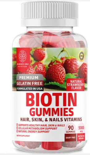 Número One Nutrition gomitas biotina 5000mcg frasco azul