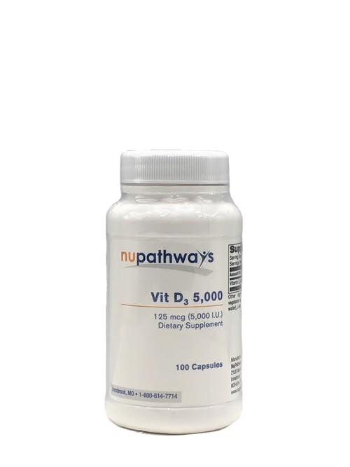 Frasco NuPathways vitamina D3 5000 UI 100 cápsulas dietético