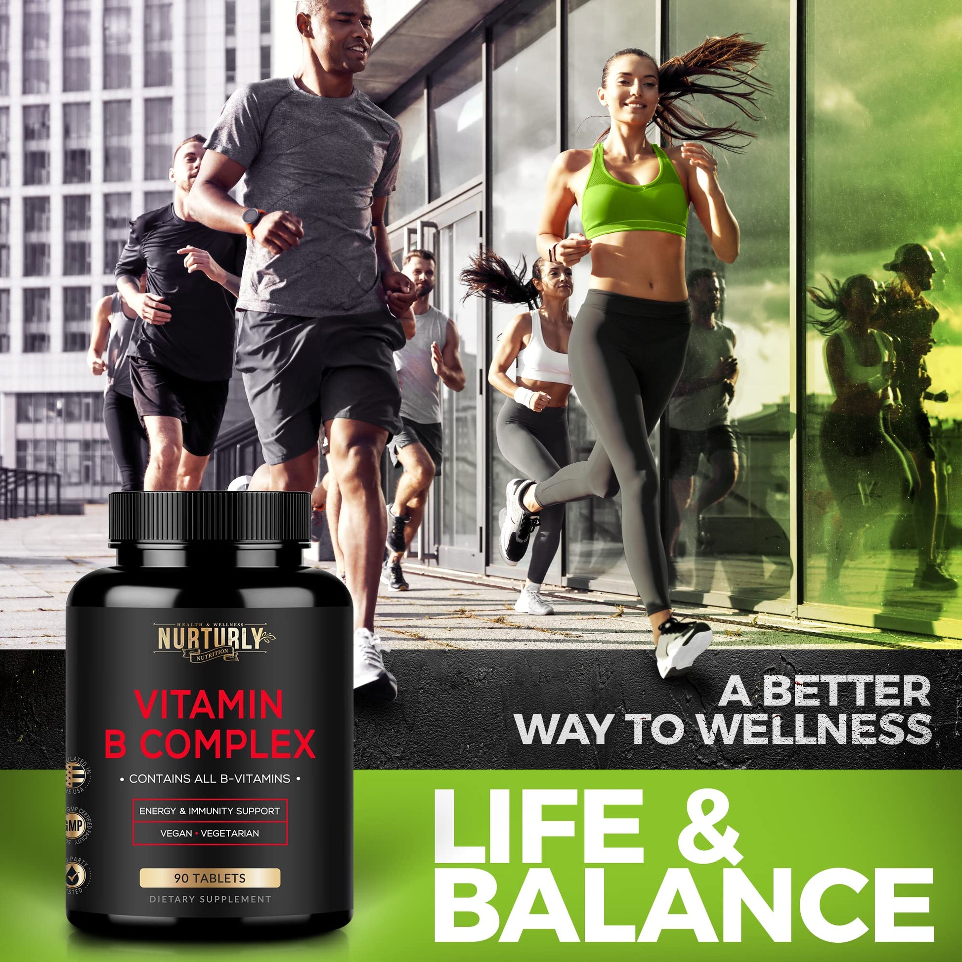 NURTURLY vitamin b complex envase abierto