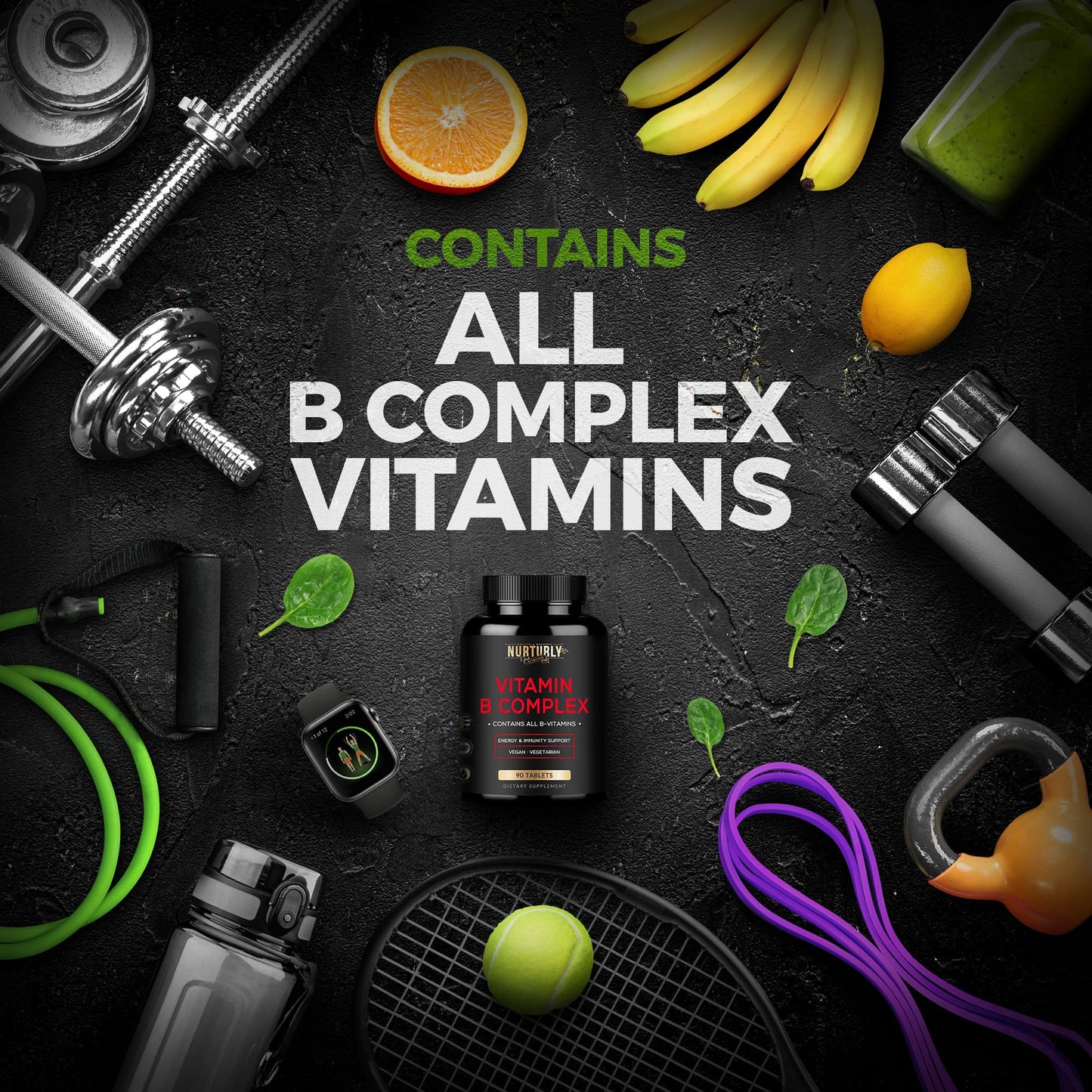NURTURLY vitamina B compleja para sistema nervioso y salud