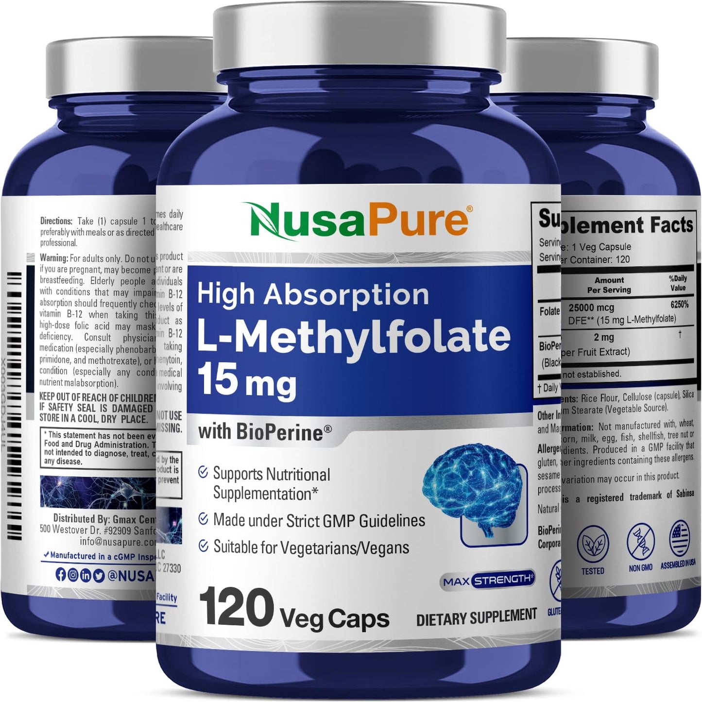 NusaPure suplemento con Bioperine caja lateral
