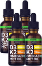 NUSAVA gotas líquidas vitamina d3 k2 orgánico paquete 4 frascos