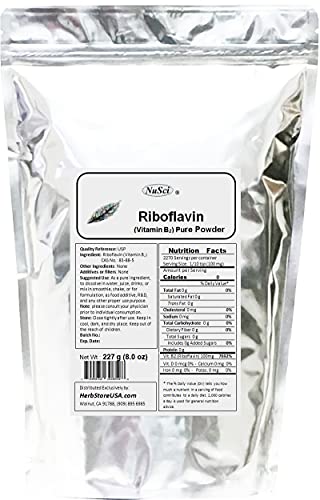 NuSci polvo puro vitamina B2 riboflavina 227 gramos
