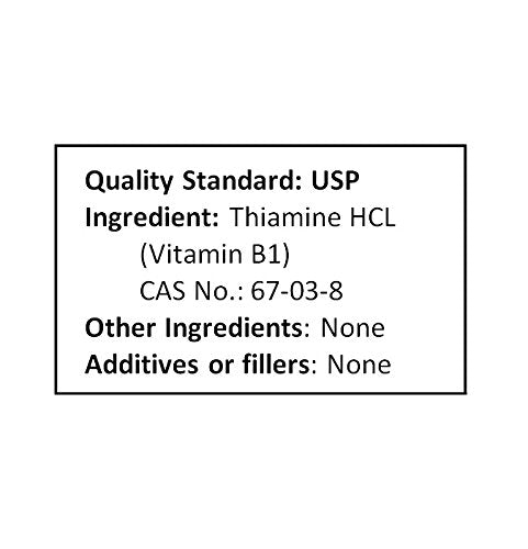 NuSci vitamina B1 polvo información nutricional