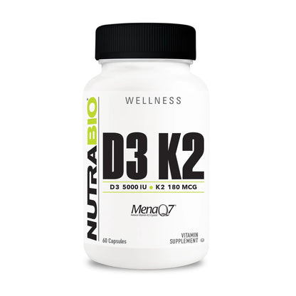 NutraBio Vitamina D3 K2 cápsulas vegetales 60 unidades