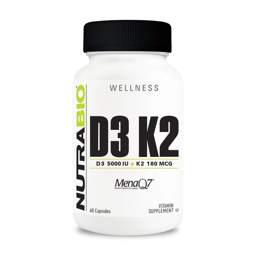 NutraBio Vitamina D3 K2 cápsulas vegetales 60 unidades