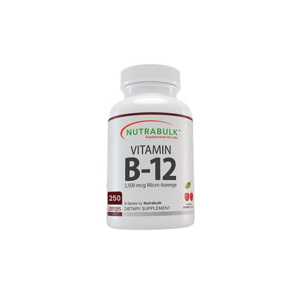 NutraBulk Vitamina B12 sublingual sabor cereza 2500mcg 250 tabletas