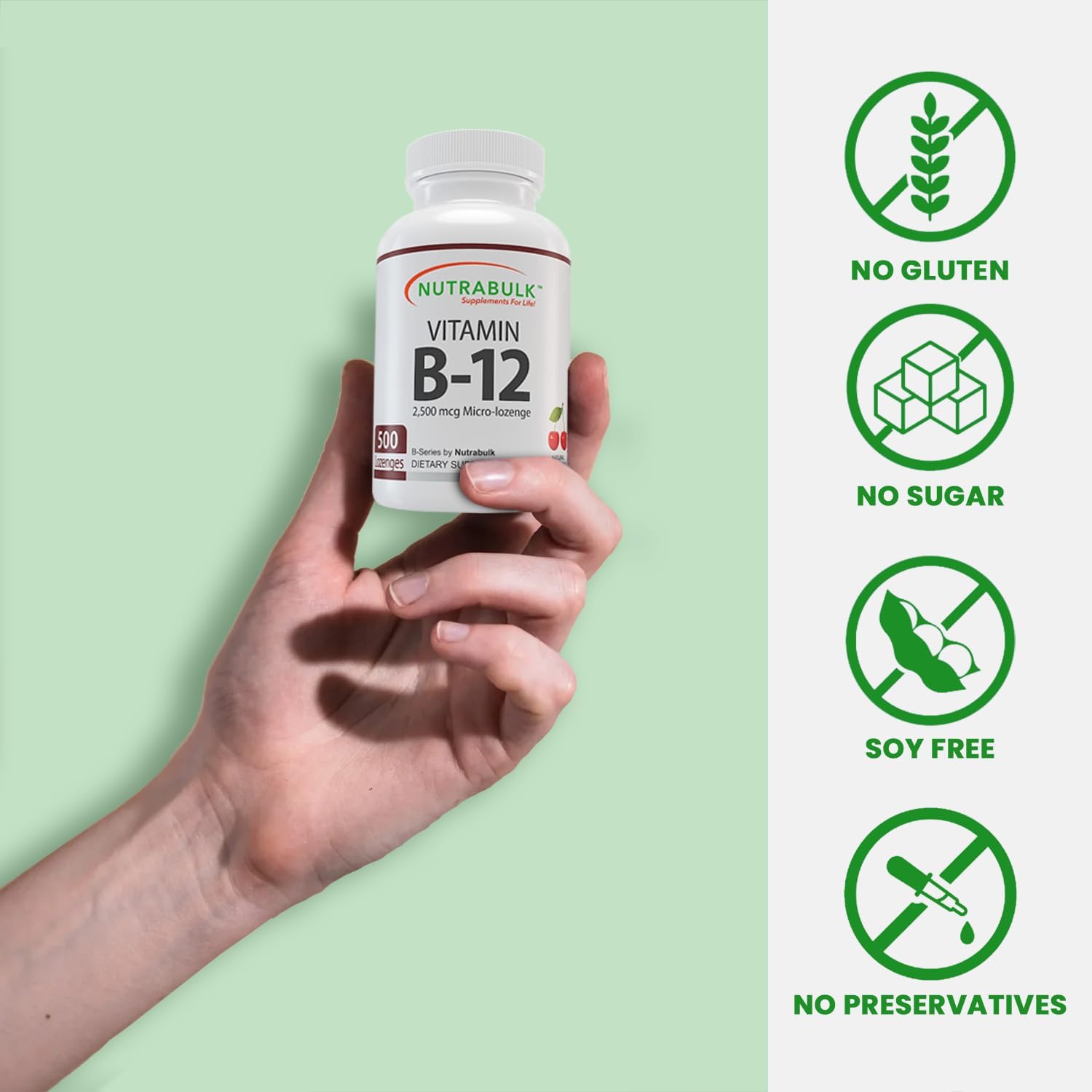 NutraBulk vitamina B-12 sublingual para energía y memoria