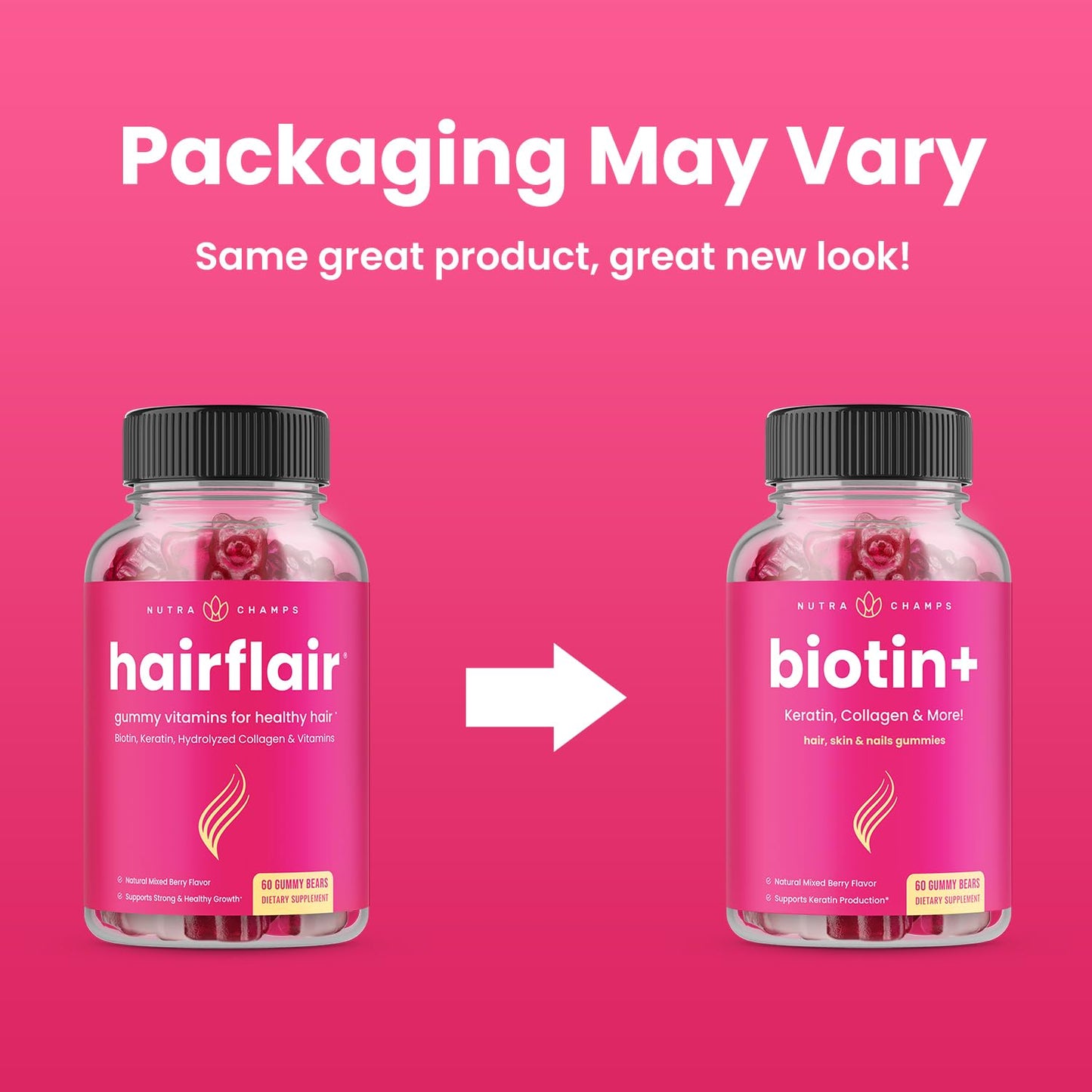 NutraChamps Biotina y Biotina+ para salud integral
