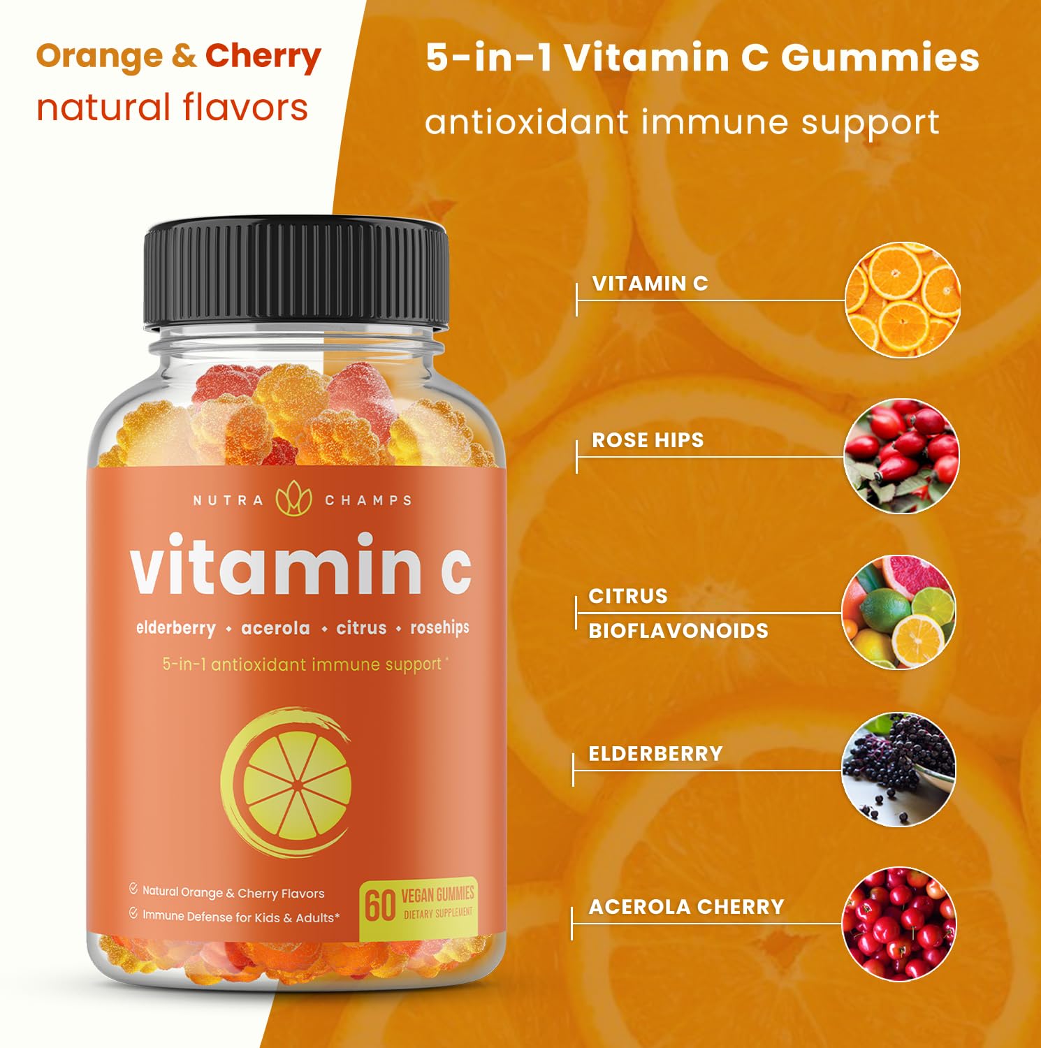 NutraChamps gominolas vitamina c sabor naranja