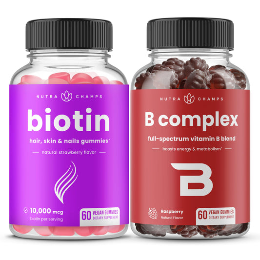 NutraChamps gomitas biotina complejo B suplemento saludable
