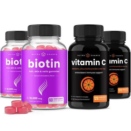 NutraChamps gomitas biotina paquete doble para cabello y uñas