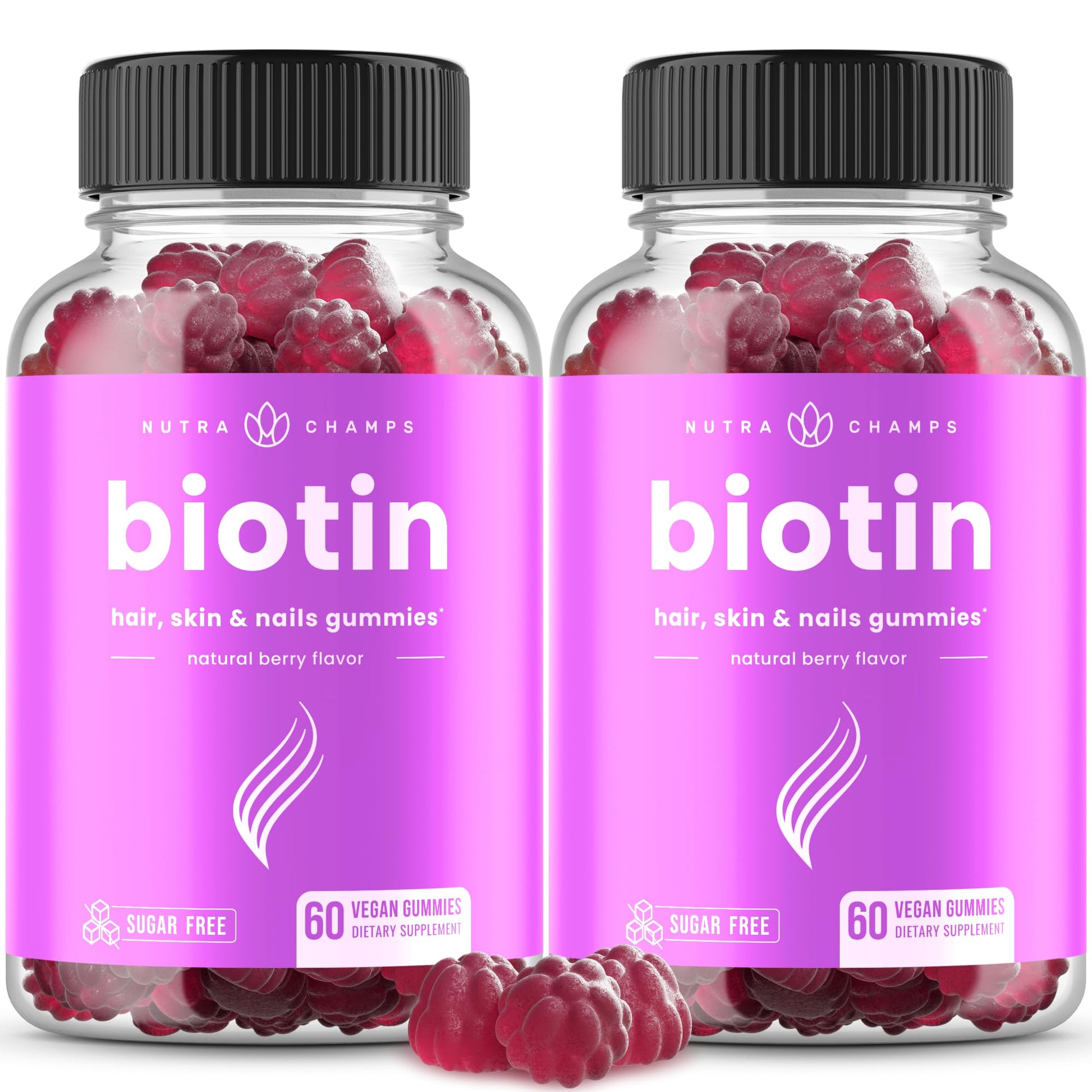 Gomitas de biotina NutraChamps para cabello piel y uñas