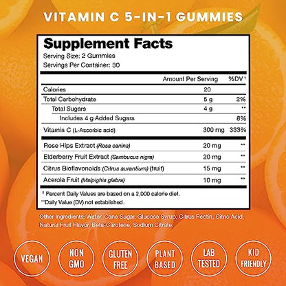 NutraChamps gomitas vitamina c boost inmunidad con saúco