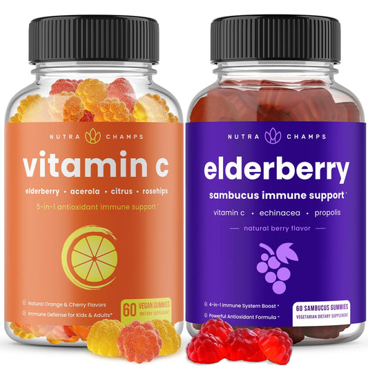 NutraChamps gomitas vitamina c y saúco paquete de 2
